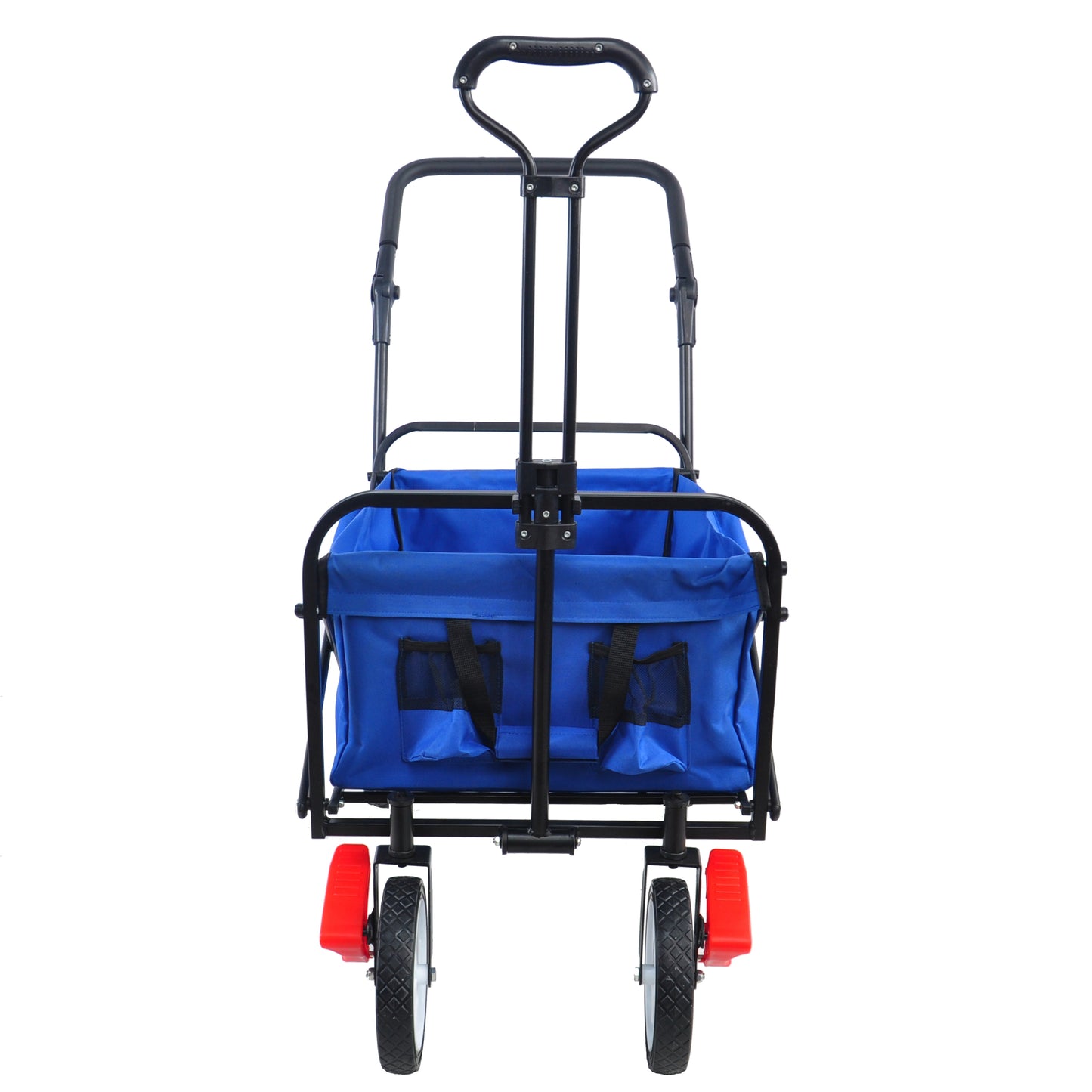 folding wagon Collapsible Outdoor Utility Wagon, Heavy Duty Folding Garden Portable Hand Cart, Drink Holder, Adjustable Handles