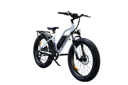 AOSTIRMOTOR 26" 750W Camouflage Electric Bike Fat Tire P7 48V 13AH Removable Lithium Battery for Adults with Detachable Rear Rack Fender(White)S07-G