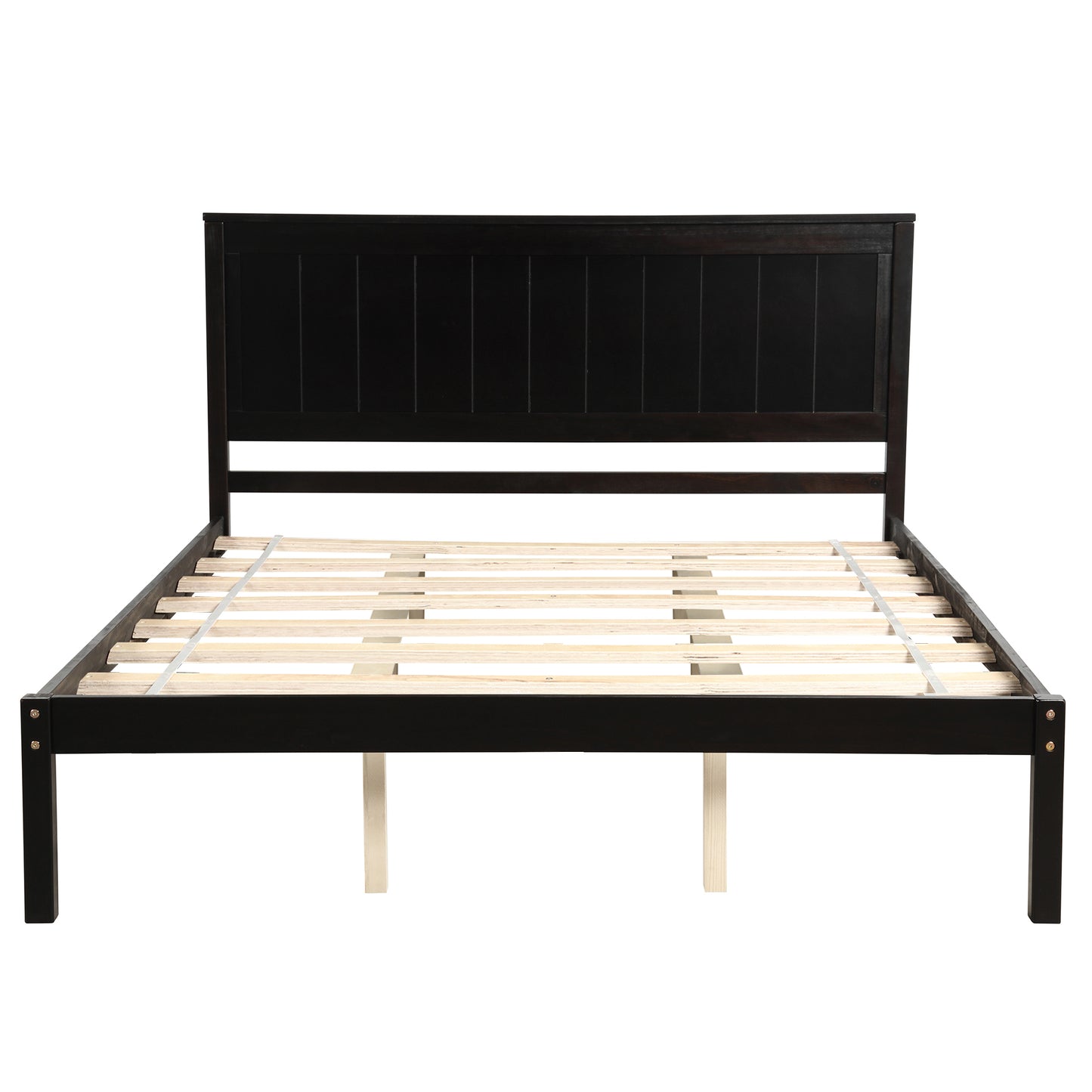 Platform Bed Frame with Headboard , Wood Slat Support , No Box Spring Needed ,Queen,Espresso（OLD SKU:WF191420AAP）