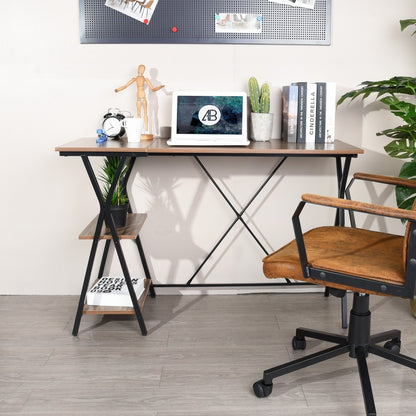 47.2"W X 18.9”D X 30.1"H Computer Desk with 2 layers - BROWN & BLACK