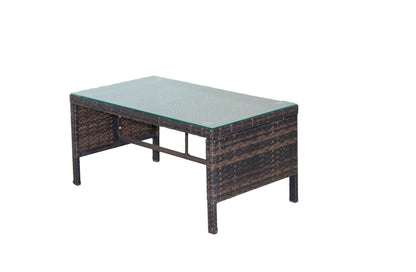Outdoor patio Furniture 1 Coffee Table with clear tempered glass