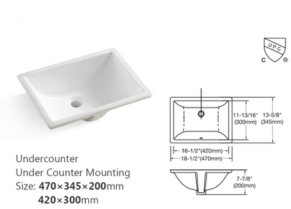 Montary 49‘’x22" bathroom stone vanity top  engineered stone carrara white marble color with rectangle undermount ceramic sink and 3 faucet hole with back splash .