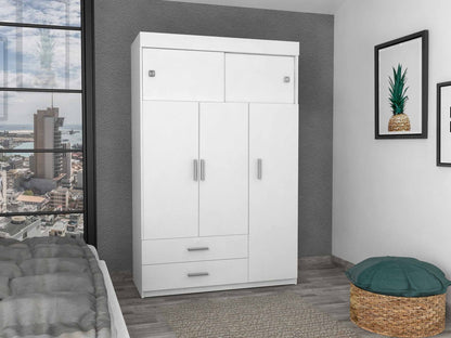 Kingswood 2-Drawer Rectangle Armoire  White