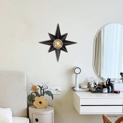 16 inch Flush Mount Ceiling Light, Industrial Black Metal Star Ceiling Lights