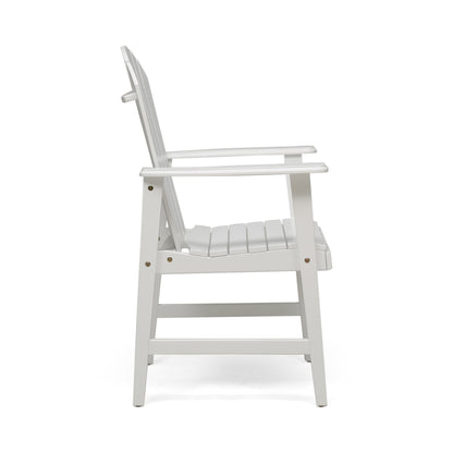 White outdoor ADIRONDACK solid wood lounge chair can be used as an outdoor dining chair (Set of 2)