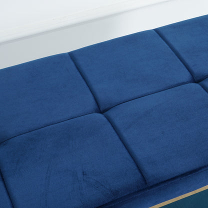 blue velvet fabric Morden bench