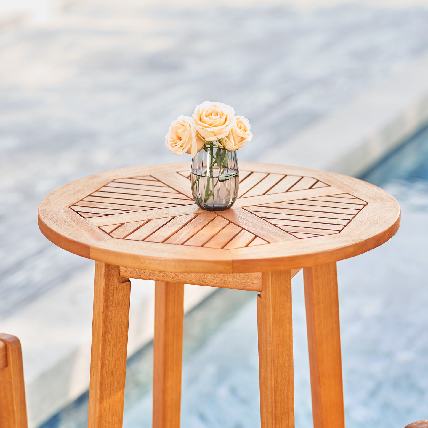 Kapalua Honey Eucalyptus Wooden Outdoor Bar Table