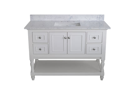 Montary 43"x 22" bathroom stone vanity top carrara jade  engineered marble color with undermount ceramic sink and 3 faucet hole with backsplash