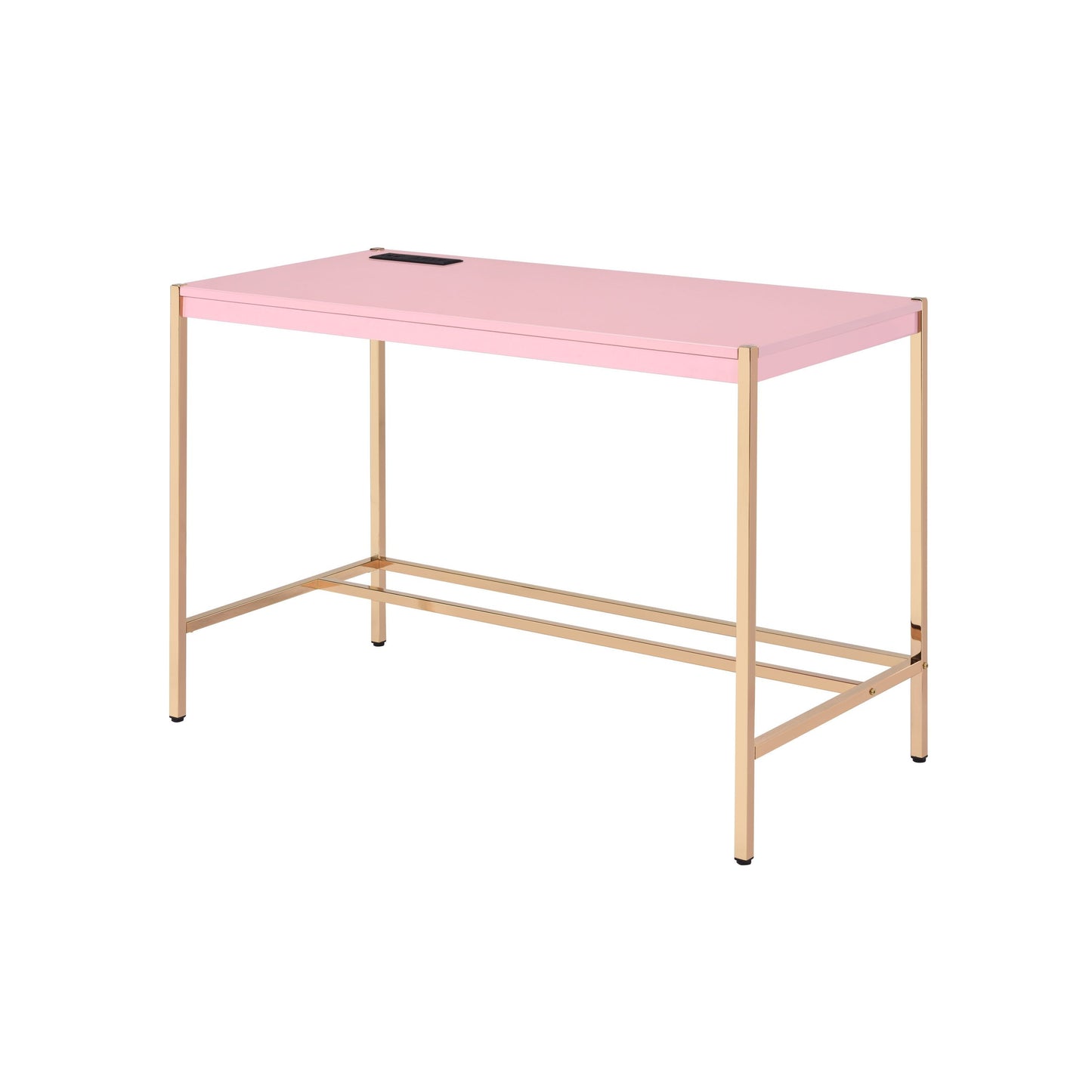 ACME Midriaks Writing Desk w/USB Port in Pink & Gold Finish OF00024