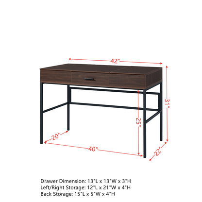 ACME Verster Built-in USB Port Writing Desk, Oak & Black Finish 93092