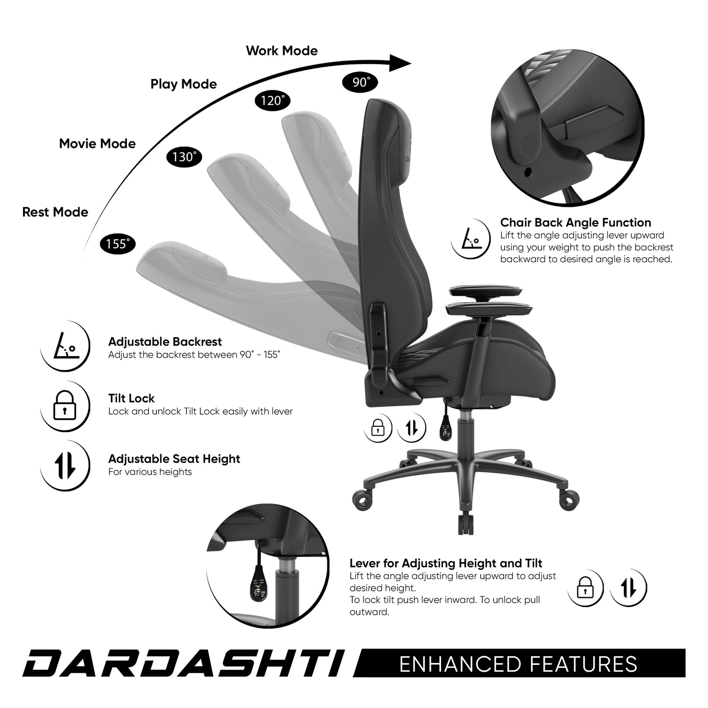 Dardashti Gaming Chair - Black