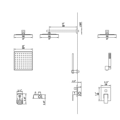 Complete Shower System with Rough-in Valve