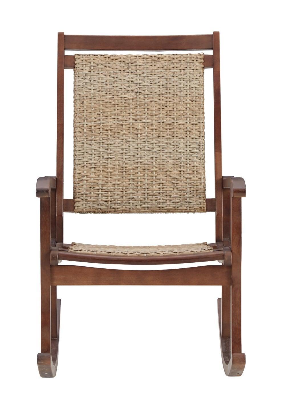 Ashley Emani Brown/Natural Casual Rocking Chair P168-827