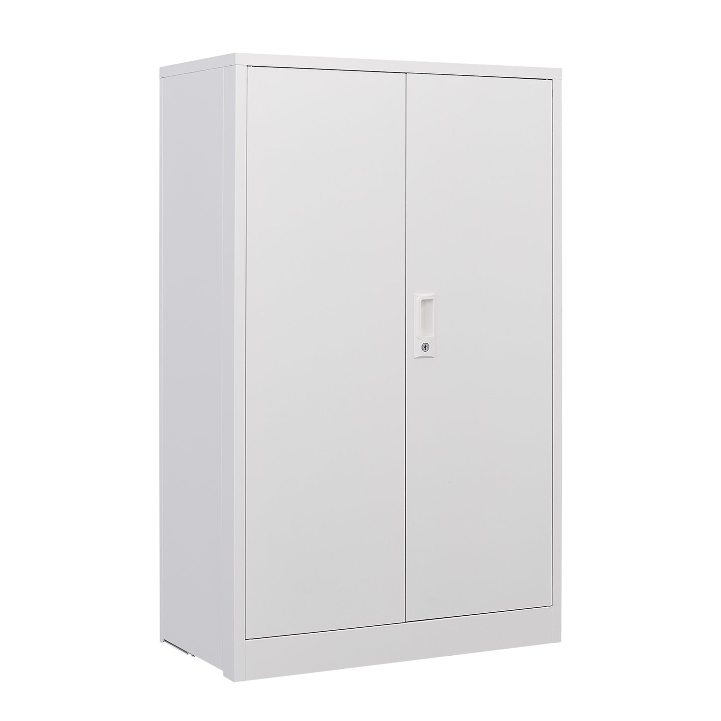 Metal Storage Cabinet with Locking Doors and Adjustable Shelf, Folding Filing Storage Cabinet with Wheels, Rolling Storage Locker Cabinet for Home Office,School,Garage, White