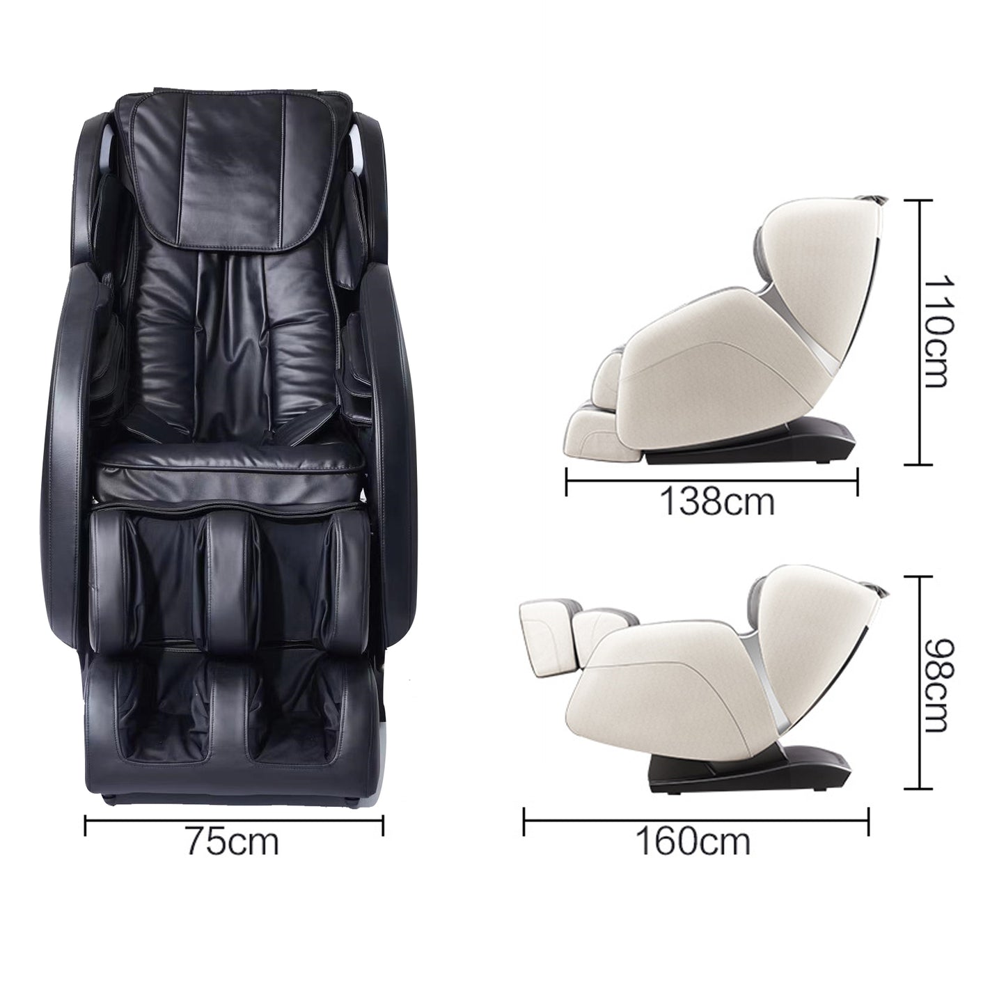 SL type pulley guide -durable leather-3D motor-massage manipulator-Space Saver Design- Track Sliding Zero Gravity Multifunction Massage Chair