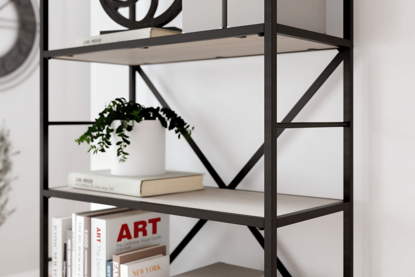 Ashley Bayflynn White+Black Casual Bookcase H288-70