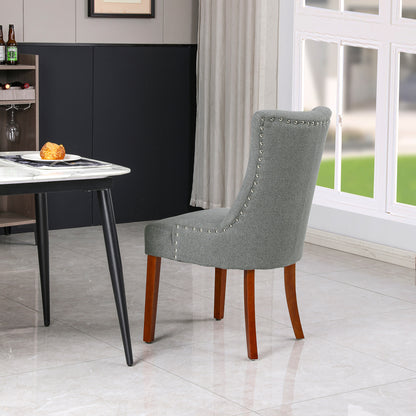 LYHome Mordern Fabric Dining Chairs, 2-Pcs Set, Light Grey