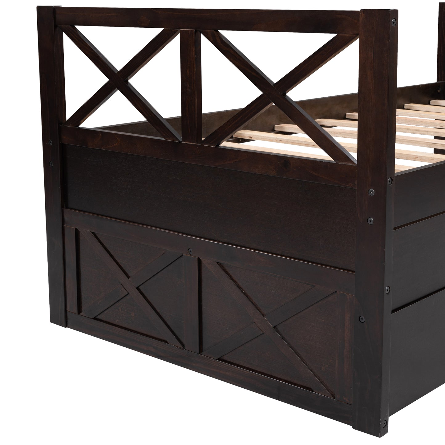 Multi-Functional Daybed with Drawers and Trundle, Espresso