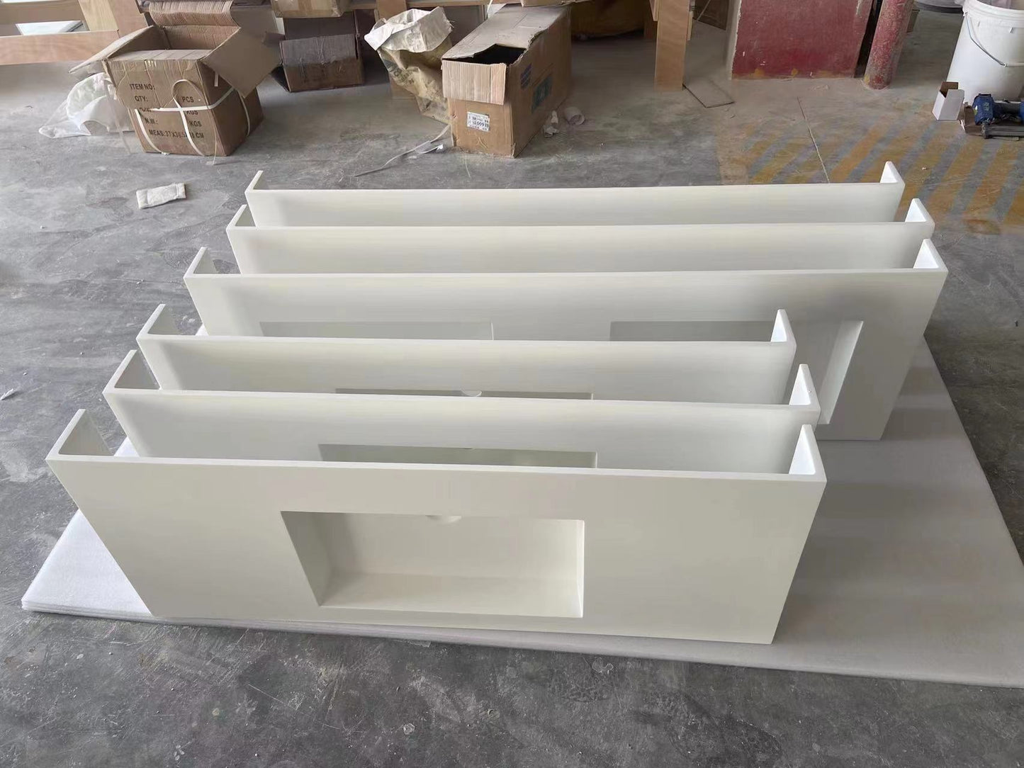 48inch Solid surface single basin including mounting fittings