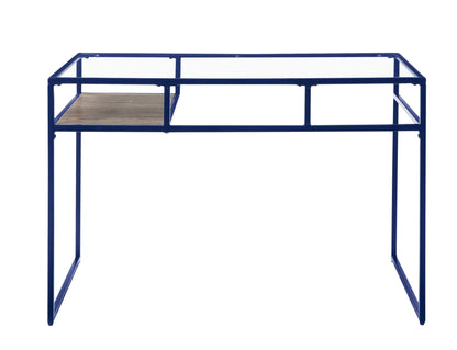 ACME Yasin Desk, Blue & Glass 92586