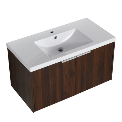 Modern Design 36 Inch Float Mounting Bathroom Vanity With Sink Soft Close Door,2 Doors-00636CAW（KD-Packing）