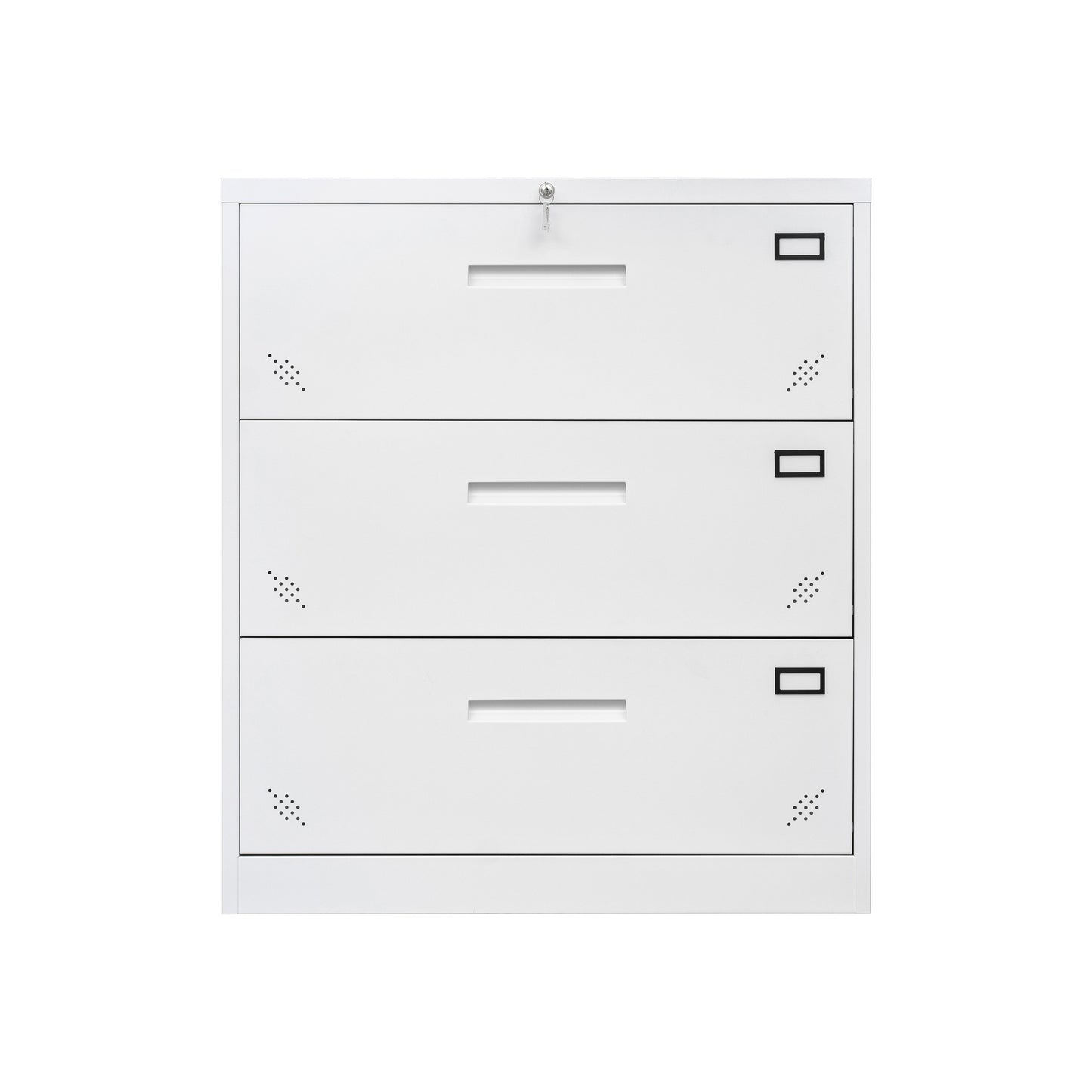 3 Drawer Lateral Filing Cabinet for Legal/Letter A4 Size, Large Deep Drawers Locked by Keys, Locking Wide File Cabinet for Home Office, Metal Steel