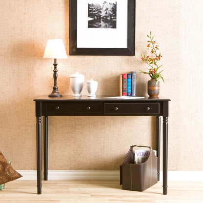 Writing 2-Drawer Desk – Satin Black