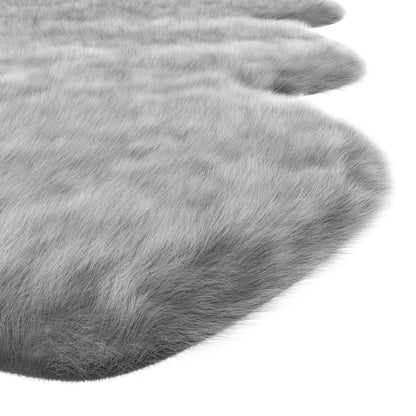 Dark Grey Faux Fur Area Rug 6x7.5