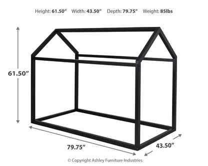 Ashley Flannibrook Black Contemporary Twin House Bed Frame B082-161