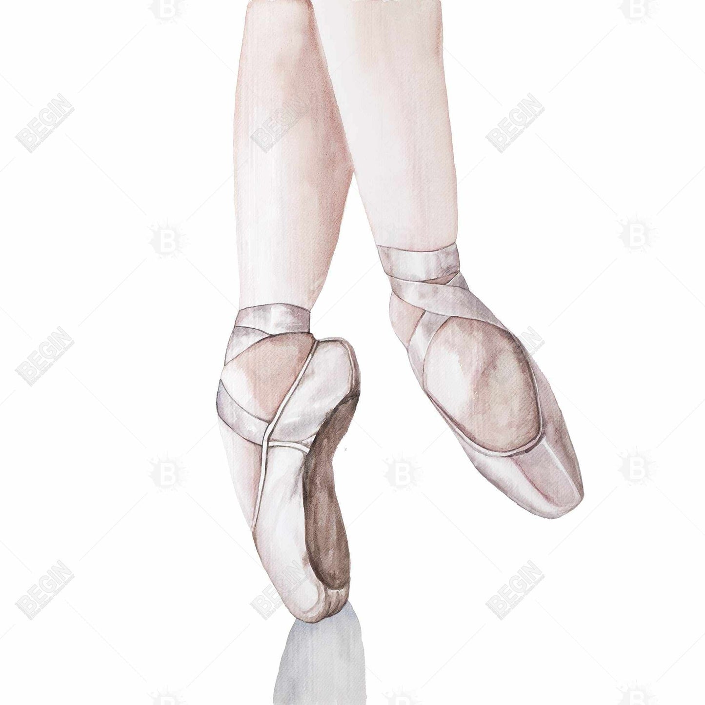 Ballerina feet - 32x32 Print on canvas