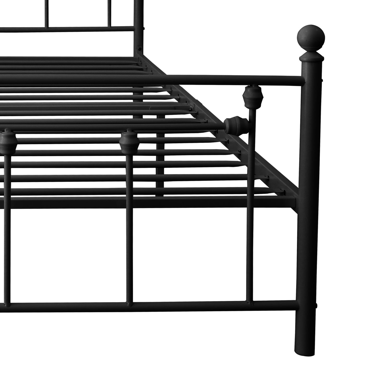 Full Size Metal Bed Frame with Headboard and Footboard(BLACK)