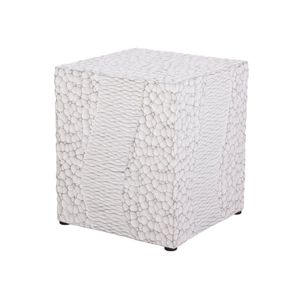 Outdoor Faux Wood Stump Side Table Coffee Table,Side table ,End Table Accent table Square  White