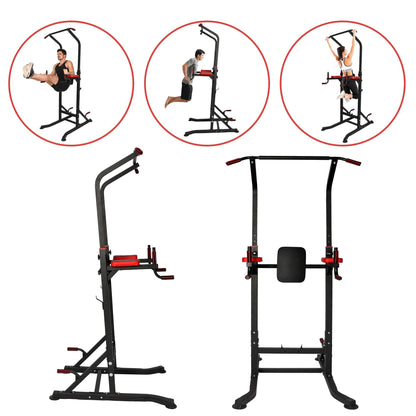 Power Tower Multi-Functional Pull Up Bar Dip Station Push Up Workout Exercise Equipment Height Adjustable Heavy Duty Strength Training Stand