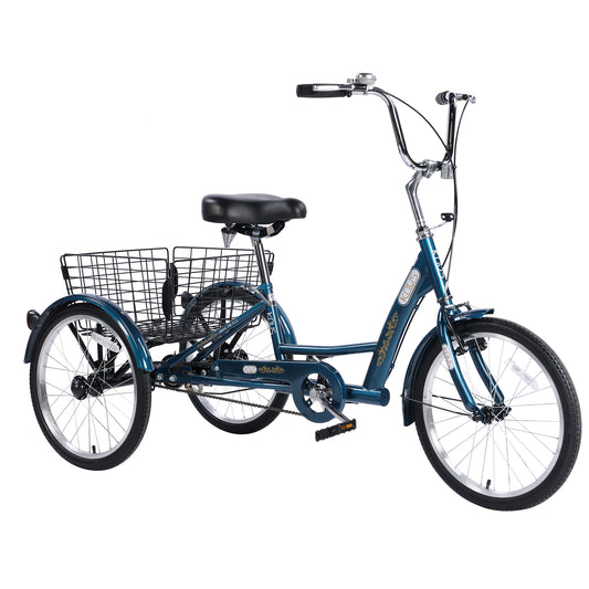 26" European Adult Tricycles 3 Wheel W/Installation Tools with Low Step-Through, Large Basket, Tricycle for Adults, Women, Men