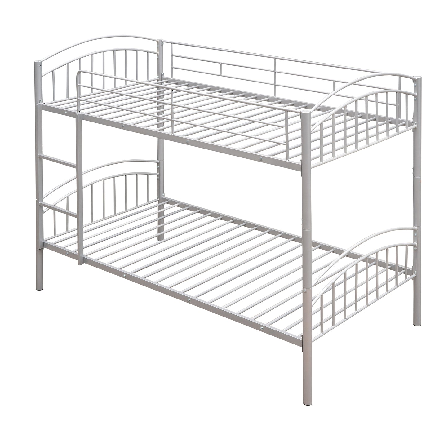 Twin Over Twin Metal Bunk Bed,Divided into Two Beds(Silver)（OLD SKU:MF280424AAN）