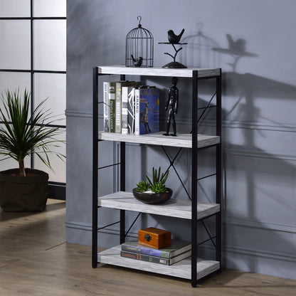 ACME Jurgen Bookshelf, Antique White & Black 92917