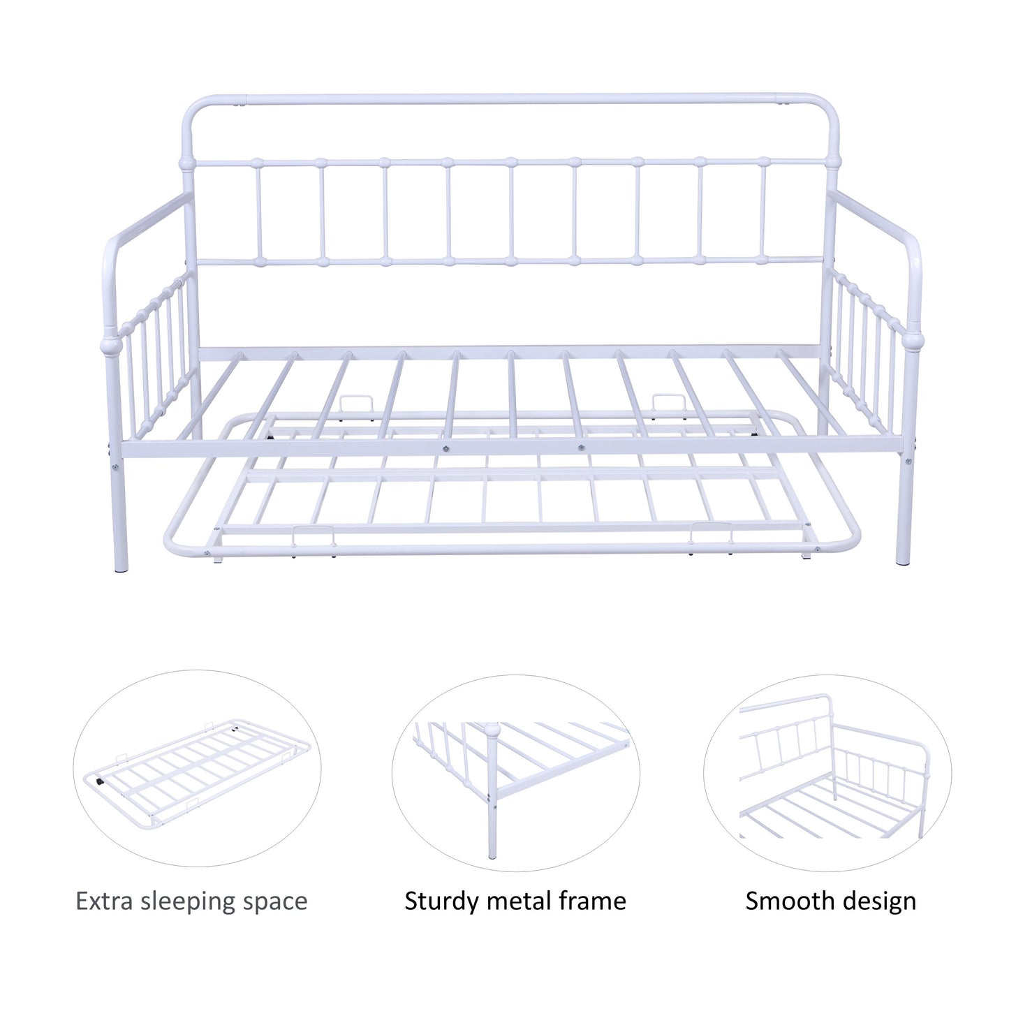 Metal Frame Daybed with trundle