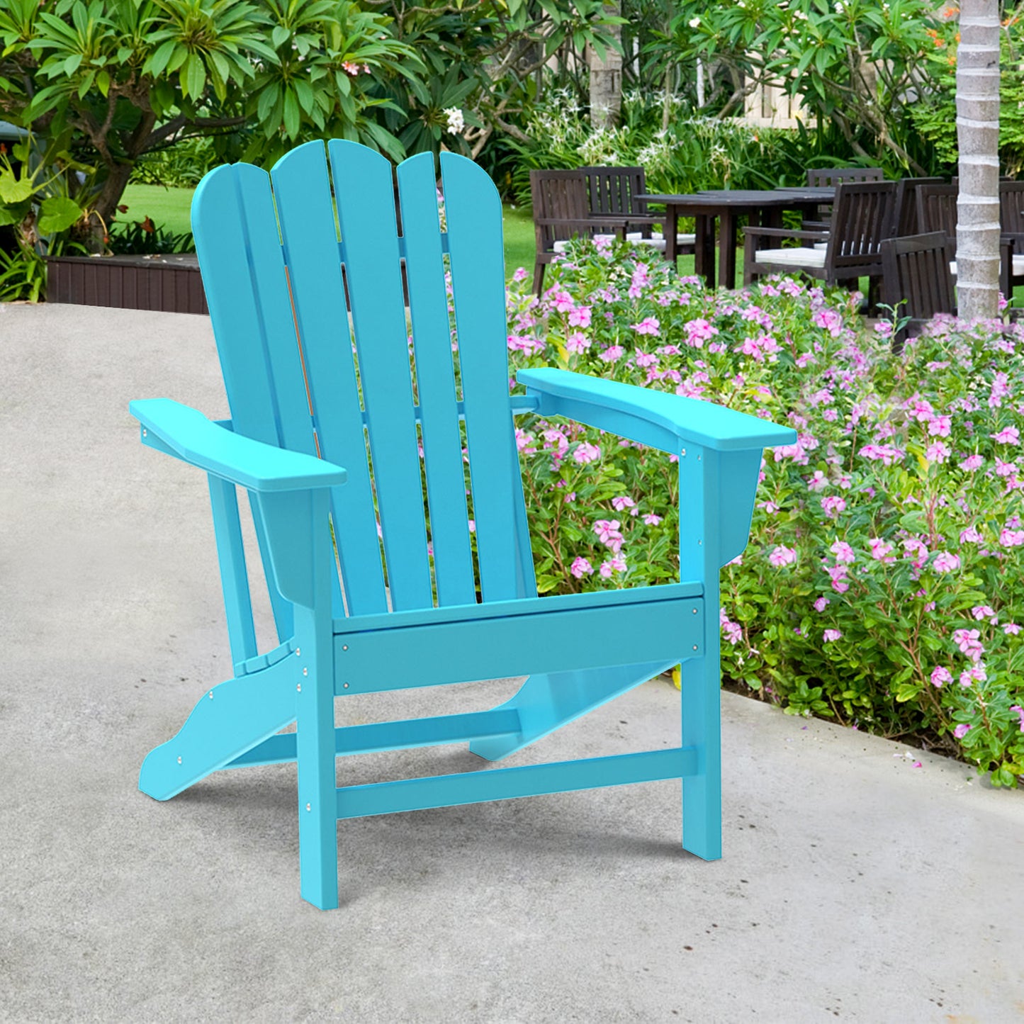 Resistant Adirondack Chair for Patio Deck Garden
Plastic Adirondack Chair, Fire Pit Chair, Blue,1 piece.