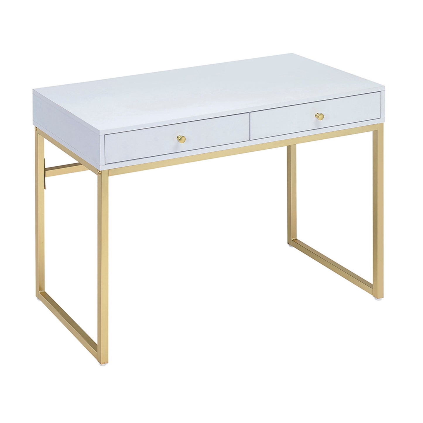 ACME Coleen Desk in White & Brass 92312