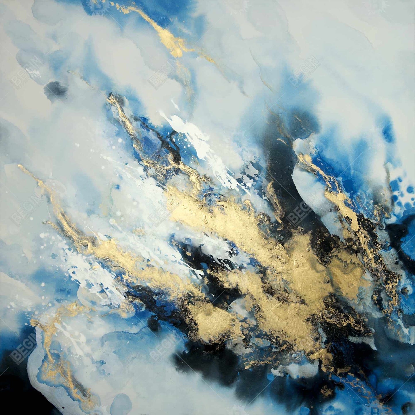 Blue marble - 32x32 Print on canvas