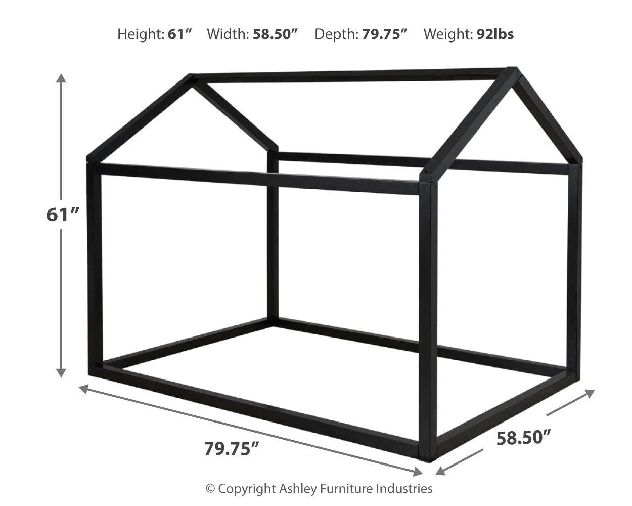 Ashley Flannibrook Black Contemporary Full House Bed Frame B082-162