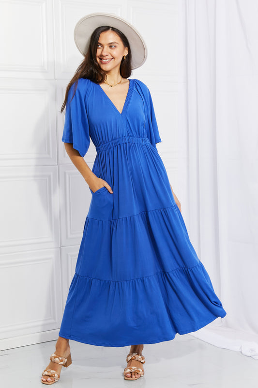 Culture Code Full Size My Muse Flare Sleeve Tiered Maxi Dress