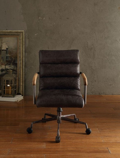 ACME Harith Office Chair in Antique Slate Top Grain Leather 92415