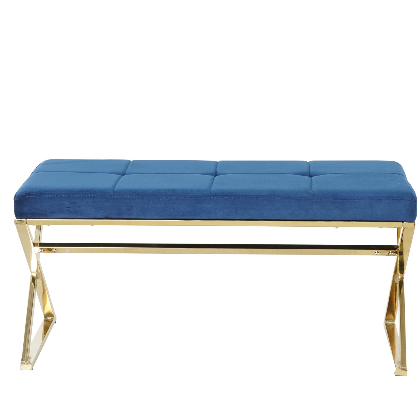 blue velvet fabric Morden bench