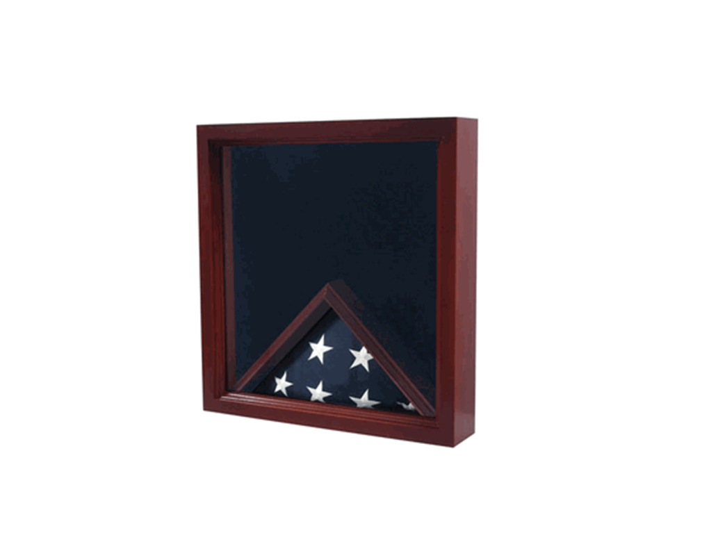 Army Flag Medal Display Box- Shadow Box, Flag Box - Oak by The Military Gift Store