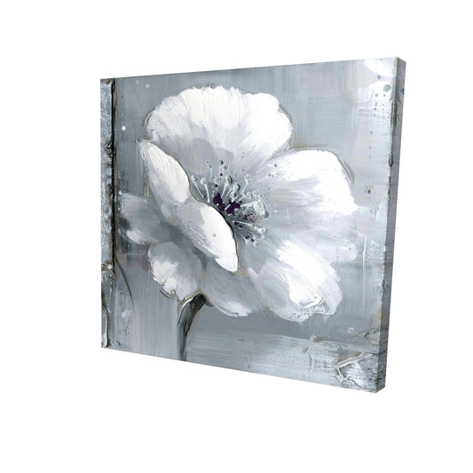 Gray & white flowers - 12x12 Print on canvas
