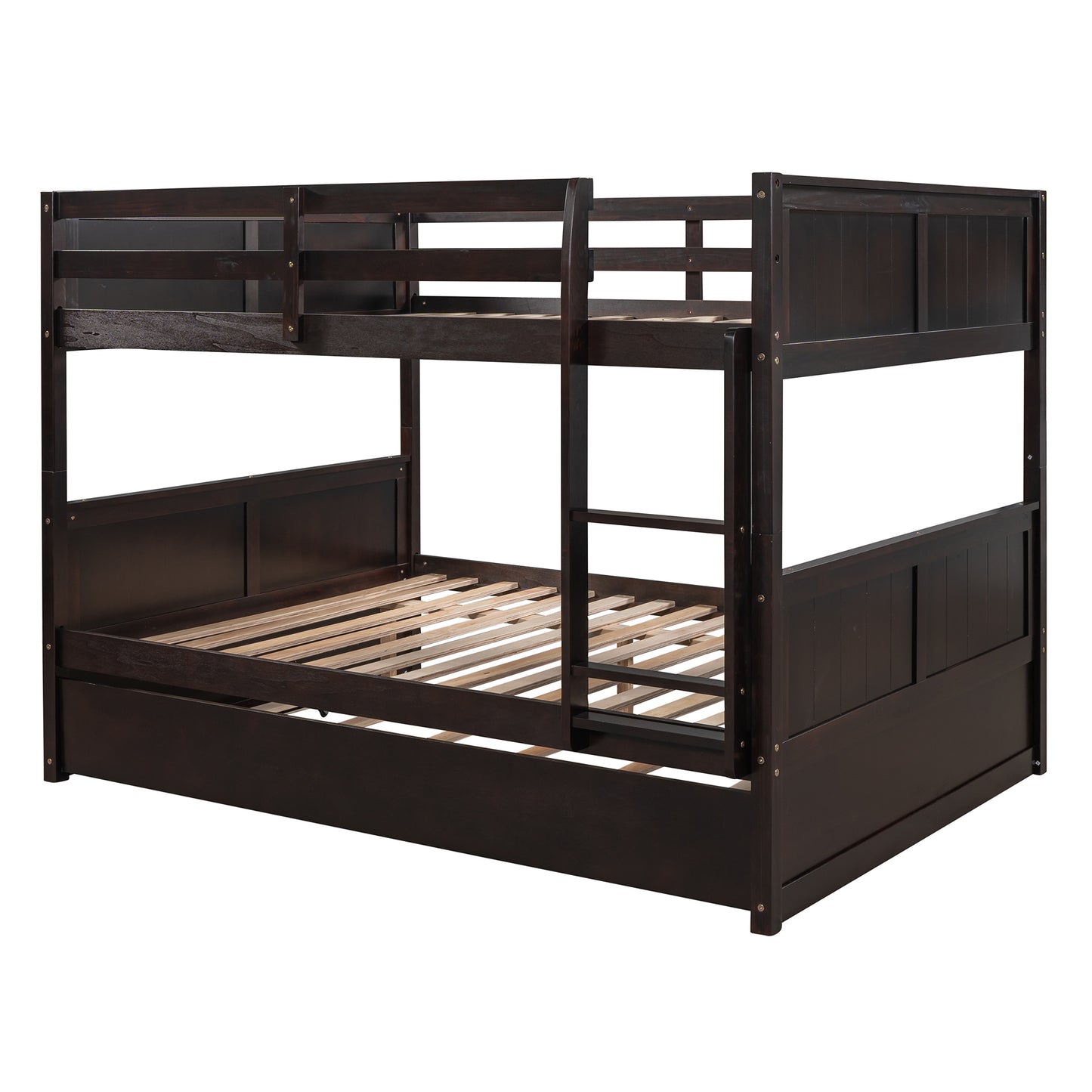 Full Over Full Bunk Bed with Twin Size Trundle, Espresso (old sku: LP000150AAP )