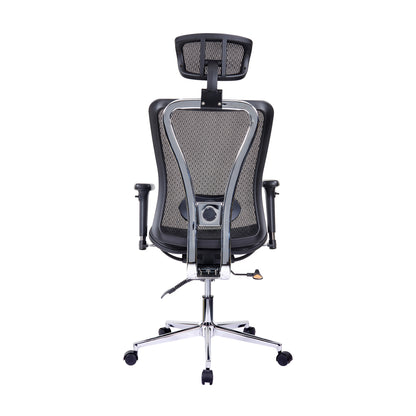 Techni Mobili High Back Executive Mesh Office Chair with Arms, Headrest and Lumbar Support , Black