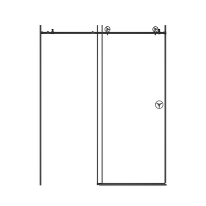 60 in. W x 76 in. HSliding Frameless Shower Door in Matte Black with Clear Glass