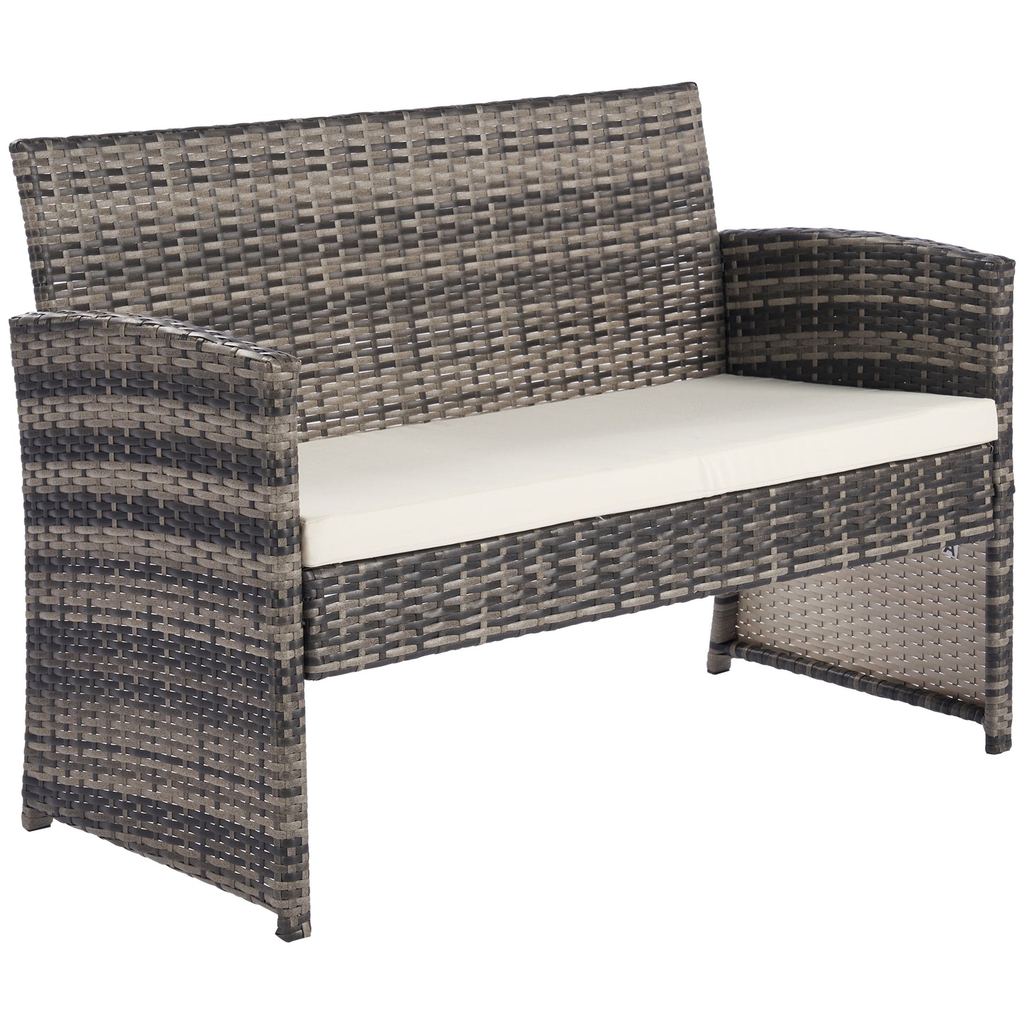 Outdoor Rattan Furniture Sofa And Table Set  4 pcs set Gray+beige
